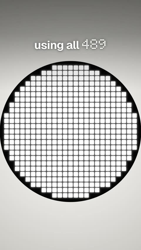 All 489 micro-LEDs, counted on the voice.